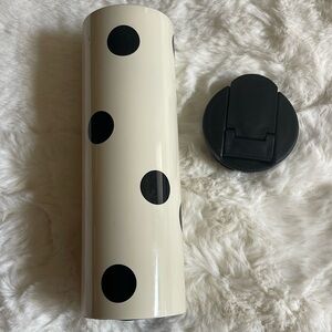 NWOT polka dot water bottle with black lid 💦